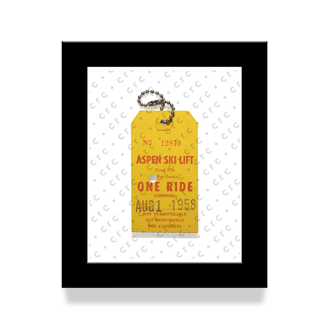 Aspen | 1958 Vintage Ski Lift Ticket Print — c r c